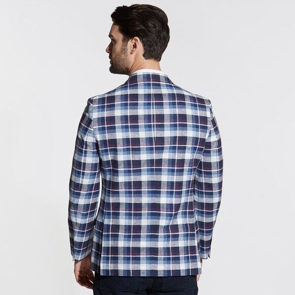 Nautica Brielle Linen Blend Jacket in Multicolor Plaid - Picture 2 of 14